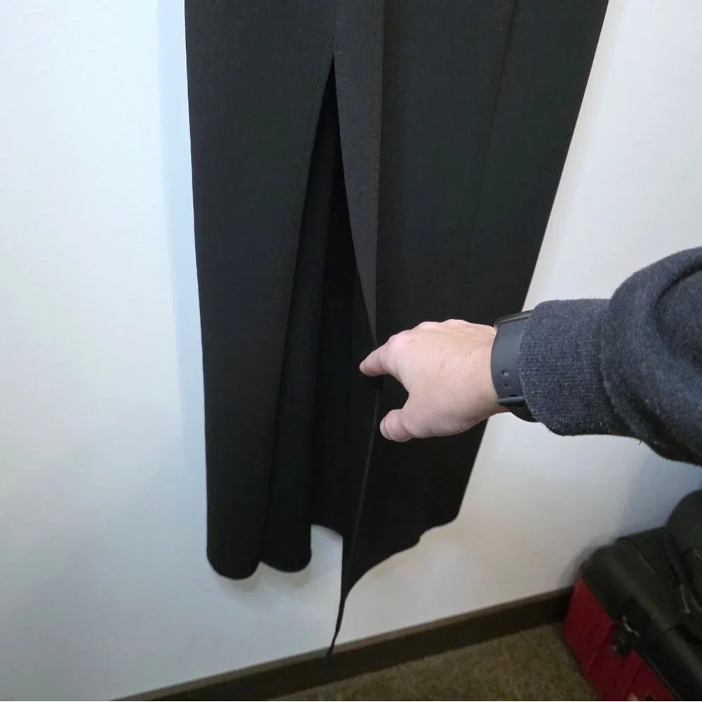 Show Me Your Mumu Black Bodycon Midi Dress Cocktail Sexy Side Slit Size Medium - Picture 7 of 10